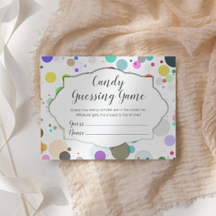 Colourful Polka Dots Guess How Many Candies Trendy Enclosure Card