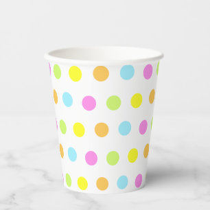 Colourful Polka Dots in Pastel Colours Paper Cups