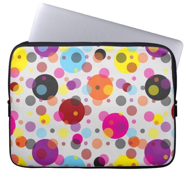 Colourful Polka Dots Laptop Sleeve (Front)