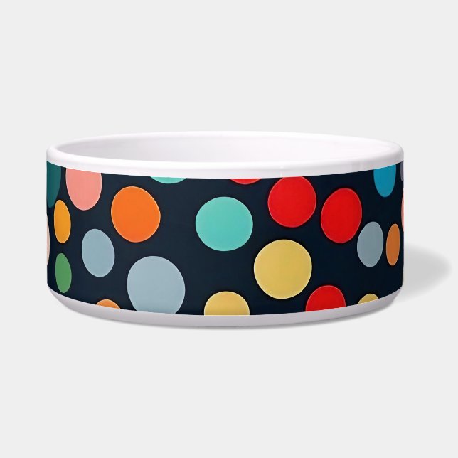 Colourful Polka Dots on Dark Background (Front)