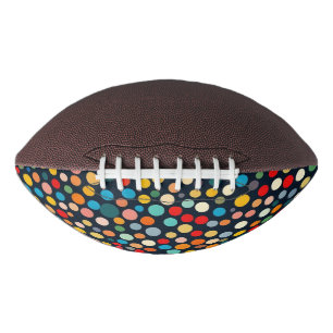 Colourful Polka Dots on Dark Background Football