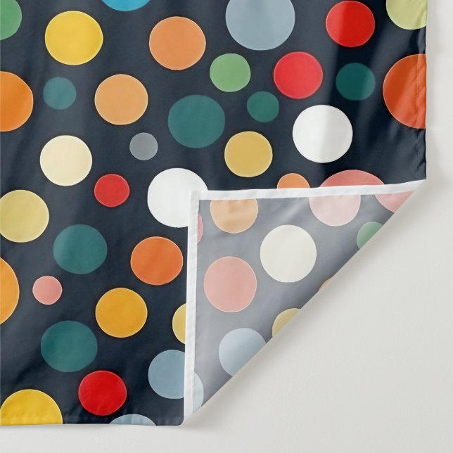 Colourful Polka Dots on Dark Background Tapestry (Detail)