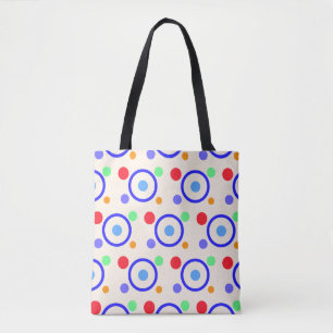 Colourful Polka Dots on Ivory Tote Bag