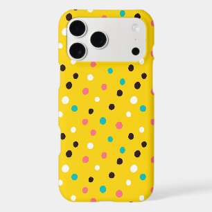 Colourful Polka Dots on Yellow Seamless Pattern