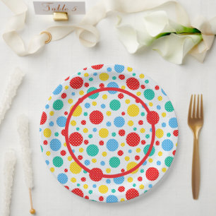 Colourful Polka Dots Paper Plate