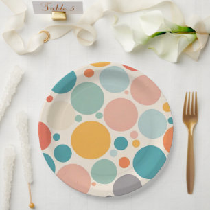 Colourful Polka Dots Paper Plate