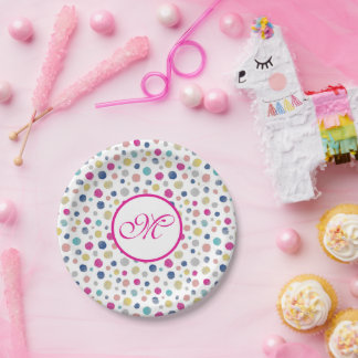 colourful polka dots  paper plate