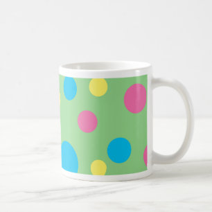 Colourful polka dots pattern coffee mug