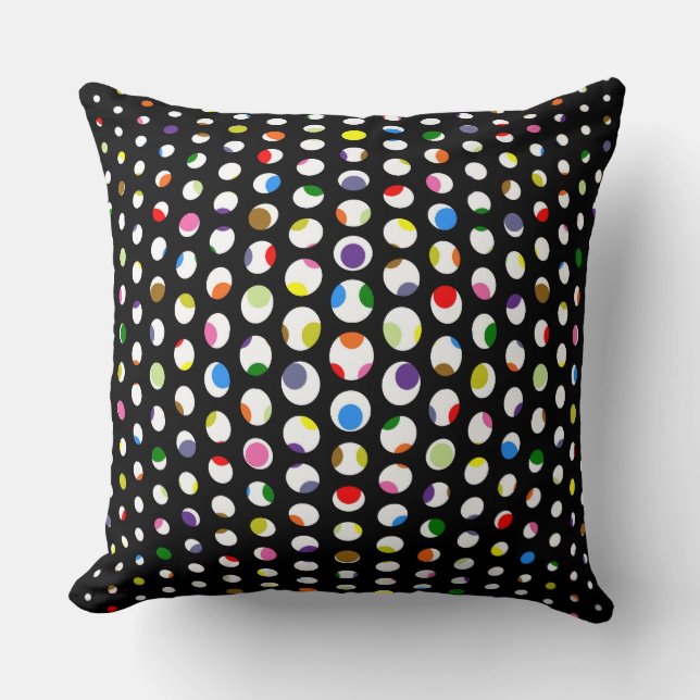 Colourful Polka Dots Pattern Cushion (Front)