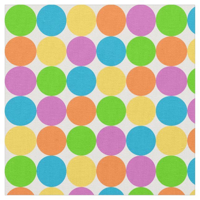 Colourful Polka Dots Pattern Fabric (Close Up)
