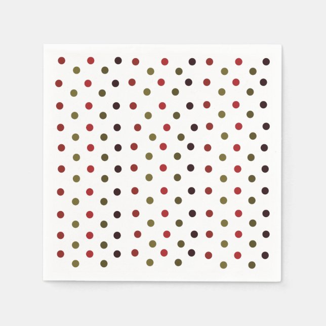 Colourful Polka Dots Pattern Party Napkin (Front)