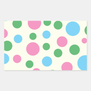 Colourful polka dots pattern rectangular sticker