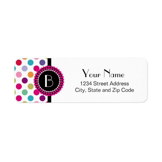 Colourful Polka Dots Pattern with Monogram (Front)
