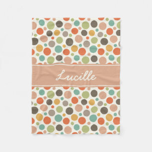 Colourful Polka Dots Personalised Doggie Blanket