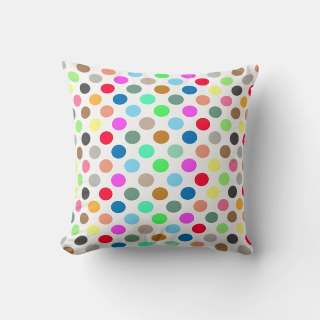 Colourful Polka Dots - Seamless Pattern Cushion (Front)