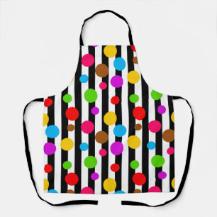 Colourful Polka Dots Stripes Apron