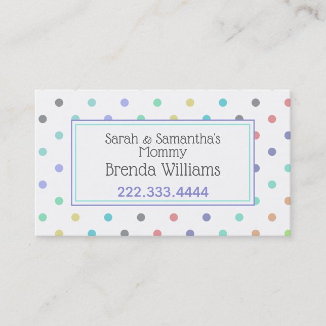 Colourful Polka Dots Stylish Mummy Card (Front)