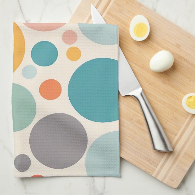 Colourful Polka Dots Tea Towel (Quarter Fold)