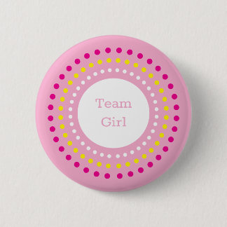 Colourful Polka Dots Team Girl Gender Reveal Party 6 Cm Round Badge