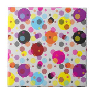 Colourful Polka Dots Tile