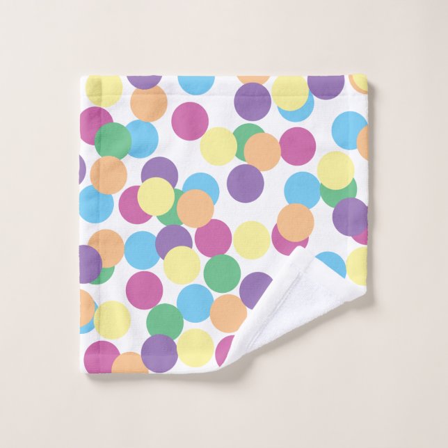 Colourful Polka-Dots Wash Cloth (Wash Cloth)