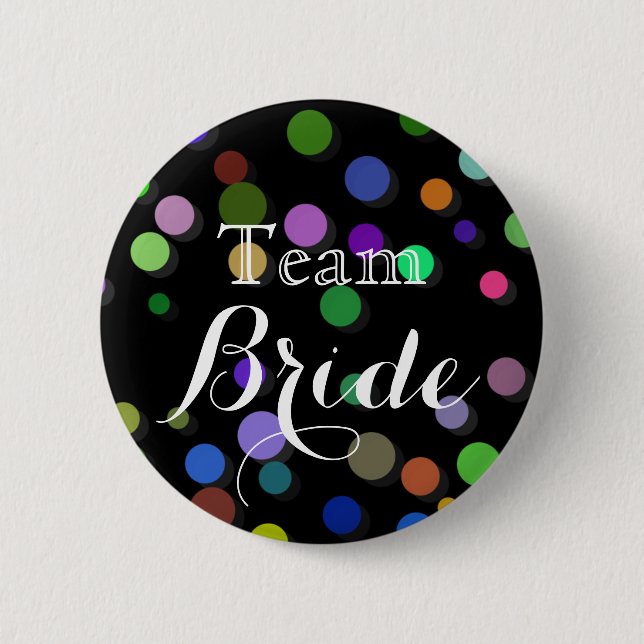 Colourful Polka Dots Wedding Team Bride 6 Cm Round Badge (Front)
