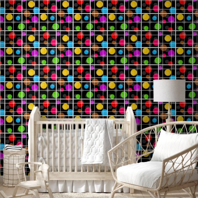 Colourful Polka Dots Windowpane Pattern Design  Wallpaper (Creator Uploaded)