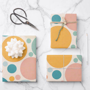 Colourful Polka Dots Wrapping Paper Sheet