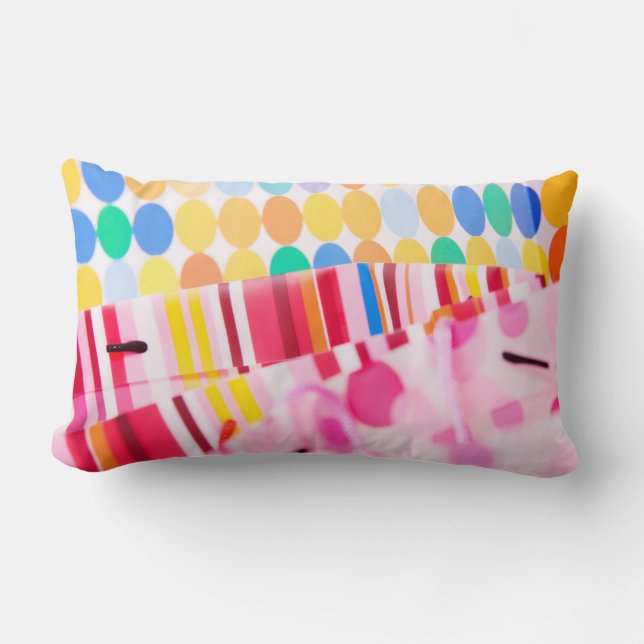 Colourful Polkadots Lumbar Pillow (Front)