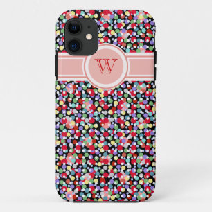 colourful polkadots pattern girly monogram Case-Mate iPhone case
