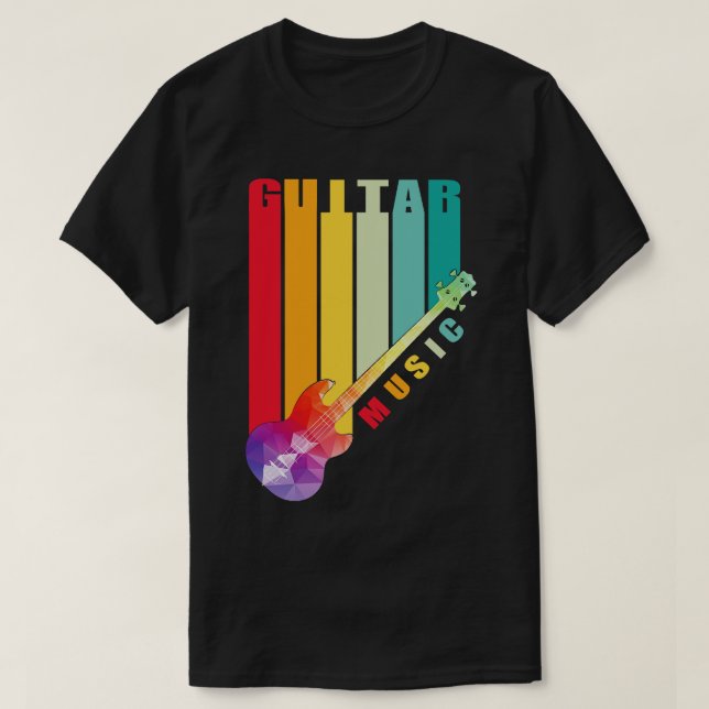 Colourful polygonal Electric guitar T-Shirt (Design Front)