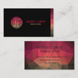 Colourful polygonal modern design make up artist business card