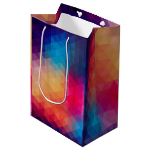 Colourful Polygonal Modern Geometric Pattern Medium Gift Bag