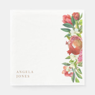 Colourful Pomegranate Bridal Shower Luncheon Napkin
