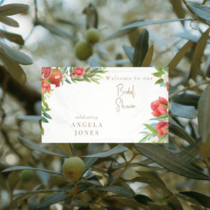 Colourful Pomegranate Foliage Bridal Shower Banner