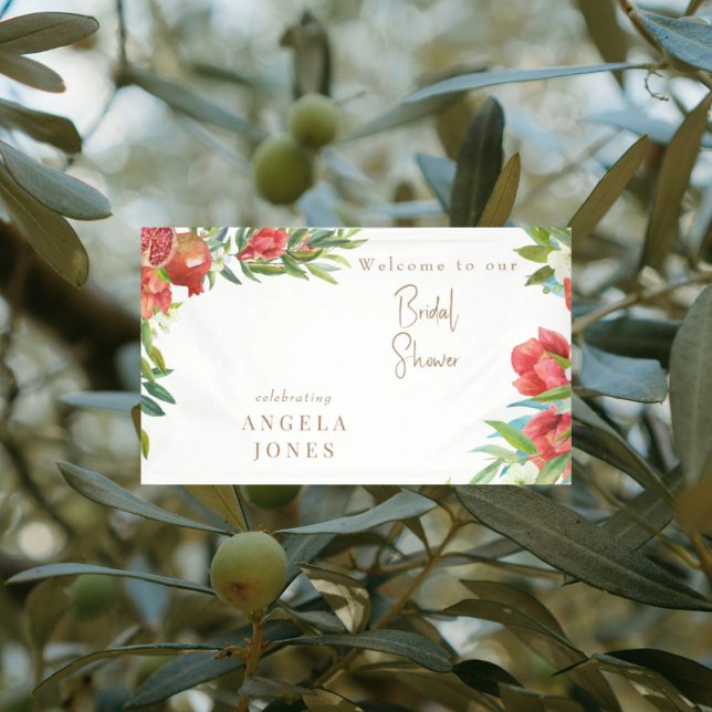 Colourful Pomegranate Foliage Bridal Shower Banner (Creator Uploaded)