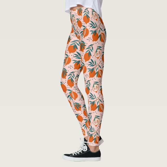 Colourful Pomegranate Pattern Leggings (Left)