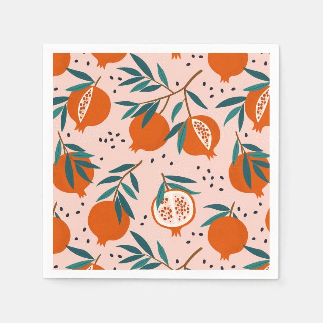 Colourful Pomegranate Pattern Napkin (Front)