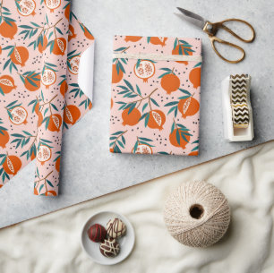 Colourful Pomegranate Pattern Wrapping Paper