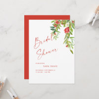 Colourful Pomegranate Tuscan Red Bridal Shower