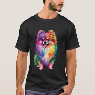 Colourful Pomeranian Artwork Dog Lover Animal Bree T-Shirt