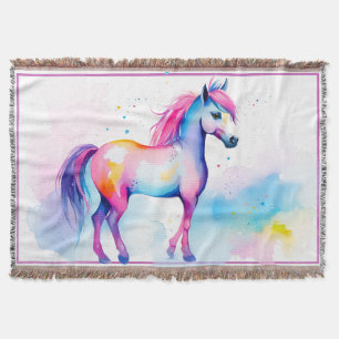 Colourful Pony 2 Throw Blanket