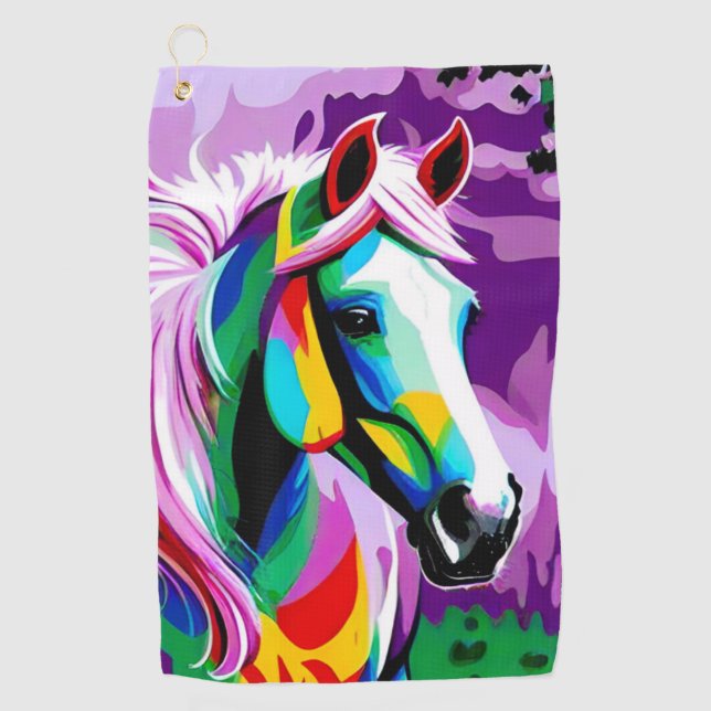 Colourful Pony Golf Towel (Front)