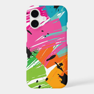 Colourful Pop 80's Grunge Brush Funky Abstract Art
