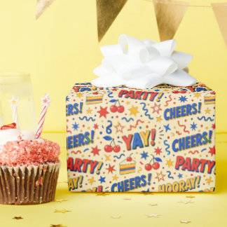 Colourful Pop Art Birthday Party Wrapping Paper