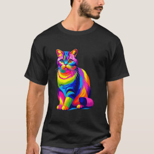 Colourful Pop Art British Shorthair Cat British Bl T-Shirt