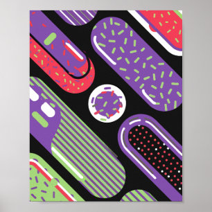 Colourful Pop Art Candy Pattern Poster