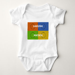 Colourful Pop Art Collage & "Hakuna Matata" Messag Baby Bodysuit