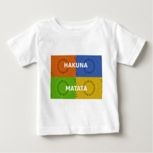 Colourful Pop Art Collage & "Hakuna Matata" Messag Baby T-Shirt