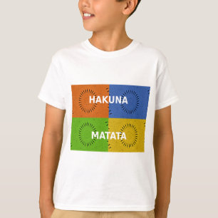 Colourful Pop Art Collage & "Hakuna Matata" Messag T-Shirt
